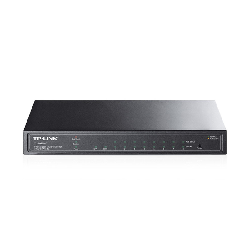 TP-Link 8 Port 10/100/1000Mbps Desktop Managed Gigabit Switch (8 port POE & 2 port SFP)