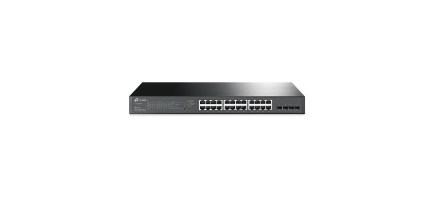 TP-Link 24 Port 10/100/1000Mbps Rackmount Managed Fast Ethernet Switch (24 port POE & 4 port SFP)
