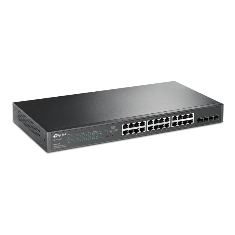 TP-Link 24 Port 10/100/1000Mbps Rackmount Managed Fast Ethernet Switch (24 port POE & 4 port SFP)