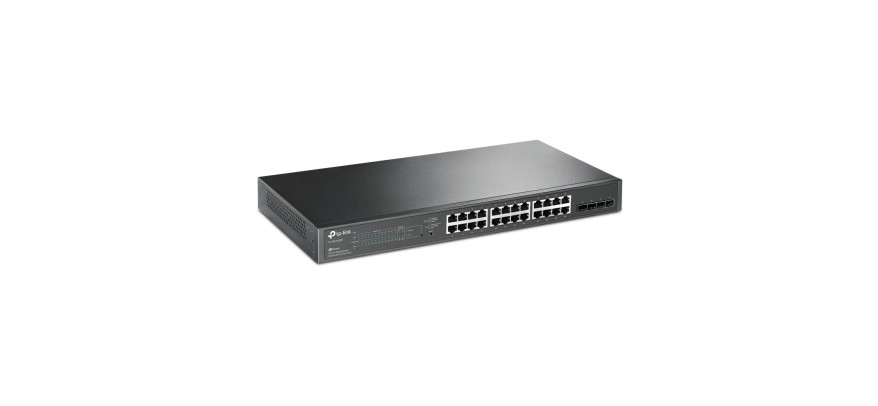 TP-Link 24 Port 10/100/1000Mbps Rackmount Managed Fast Ethernet Switch (24 port POE & 4 port SFP)