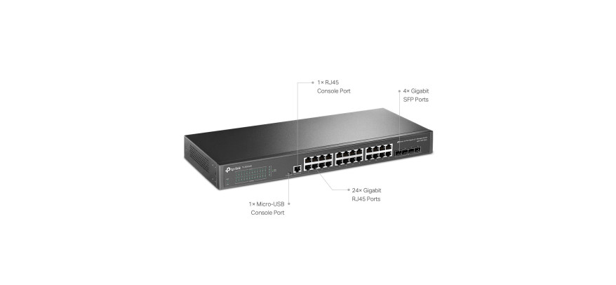 TP-Link 24 Port Gigabit with 4 Port SFP Layer 2/4 SNMP Managed Switch
