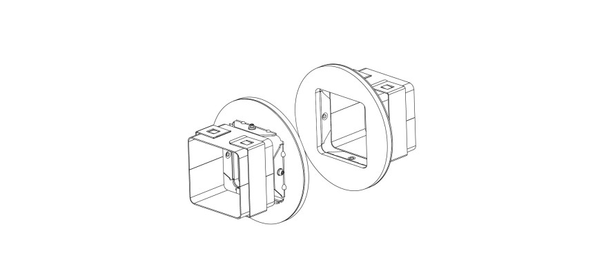 EZ-Path EZP133CWT Series 33 Fire Stop Device 1 Gang Wall Fixing Plate Pair