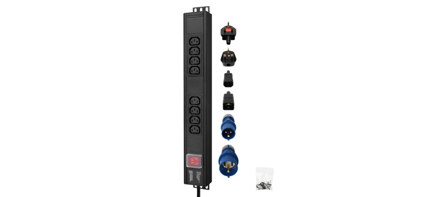 12‑Way UK Vertical PDU – 13A UK Plug | Trident Data