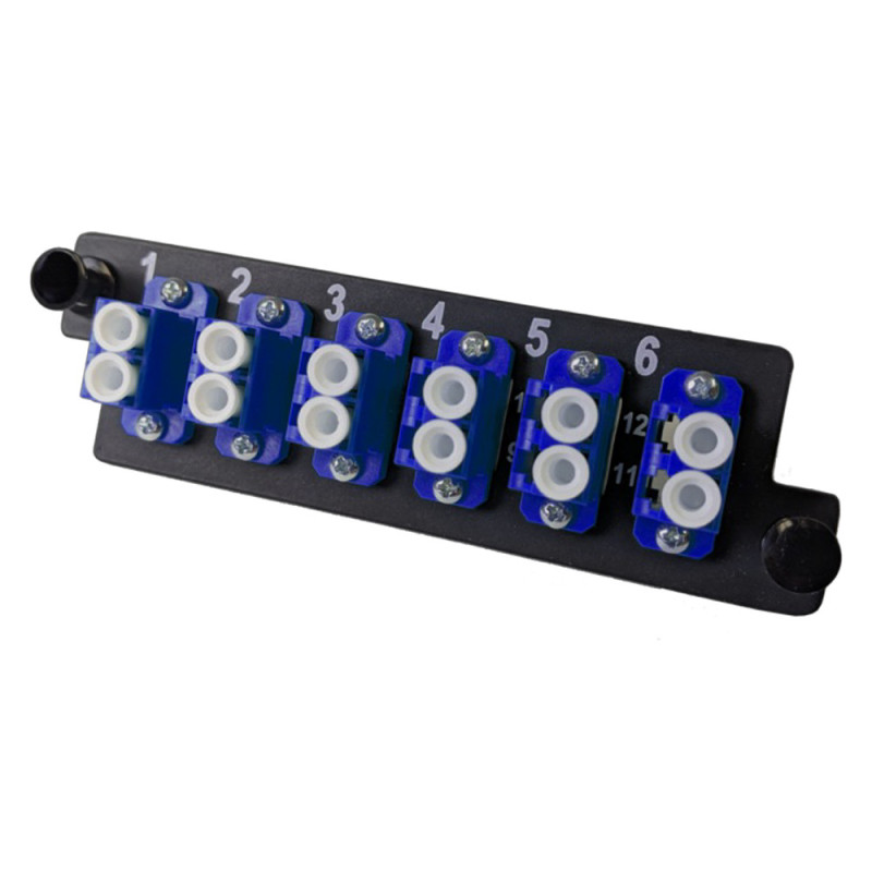 Infinium High Density 12 Fibre 6x LC Duplex OS2 Singlemode BLUE Adaptors Panel