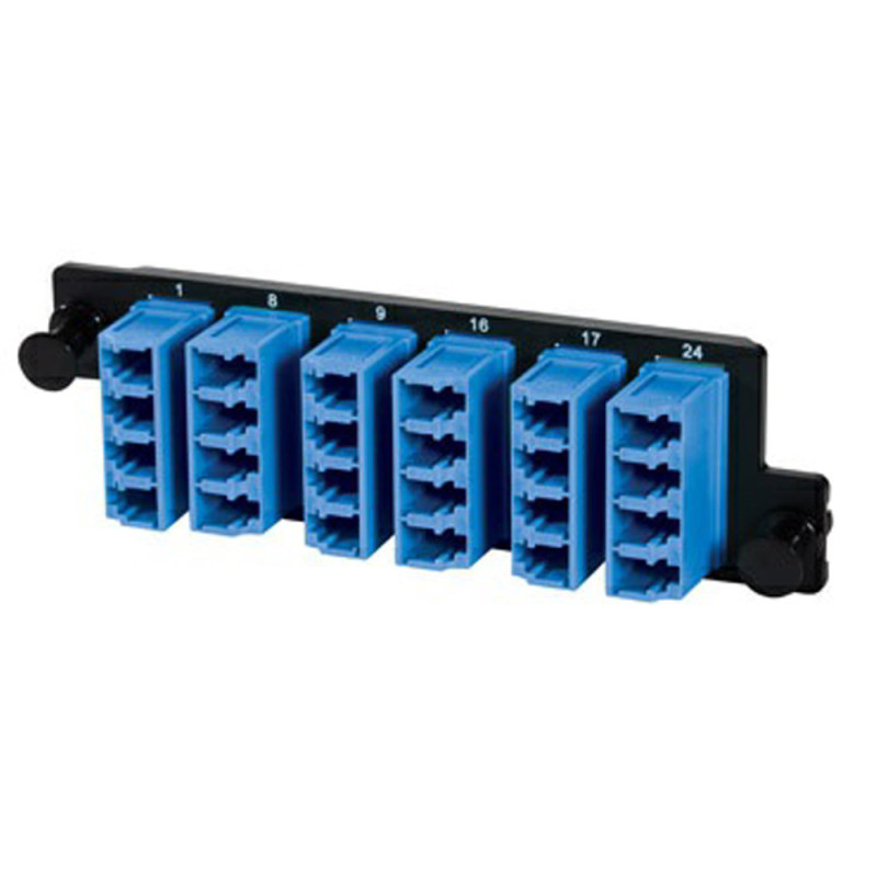Infinium High Density 24 Fibre 6x LC Quad OS2 Singlemode BLUE Adaptors Panel