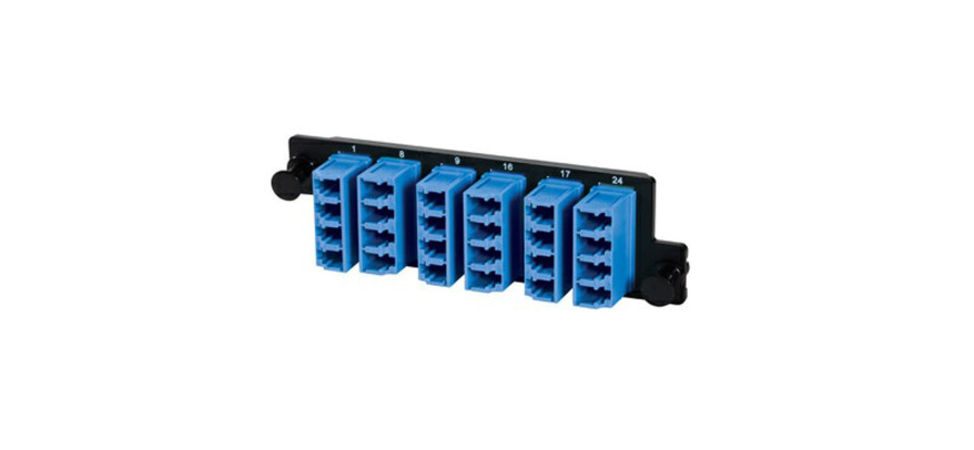 Infinium High Density 24 Fibre 6x LC Quad OS2 Singlemode BLUE Adaptors Panel
