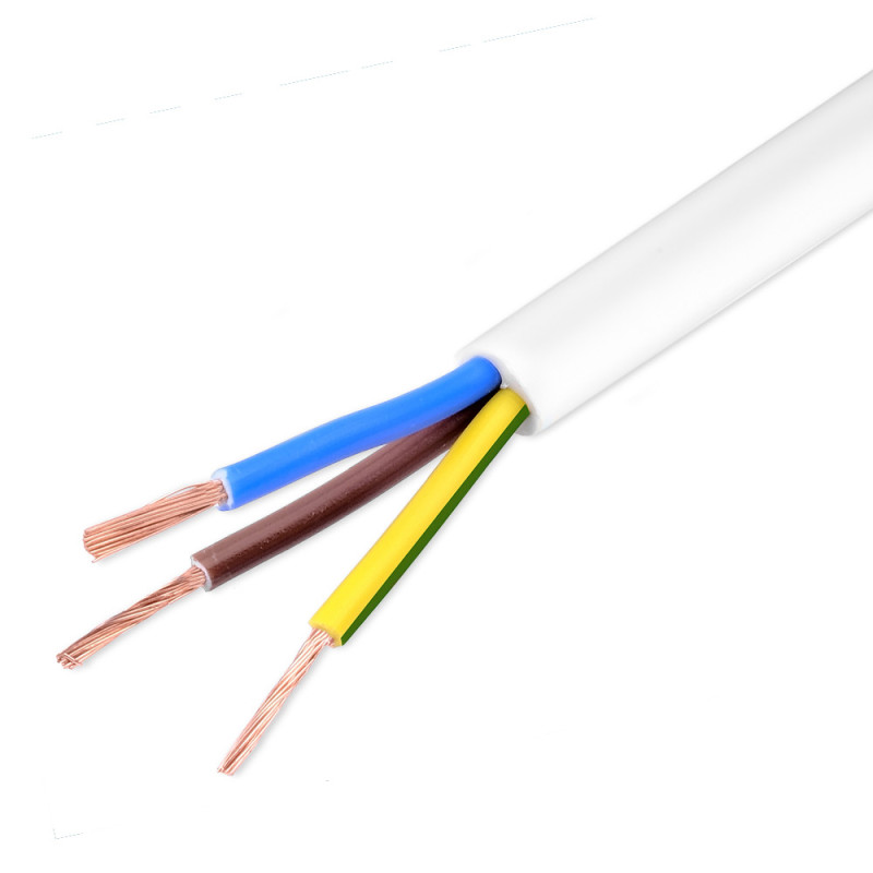 3183Y 0.75 mm² 3‑Core Flexible Power Cable – White 100 m | Dunasfern