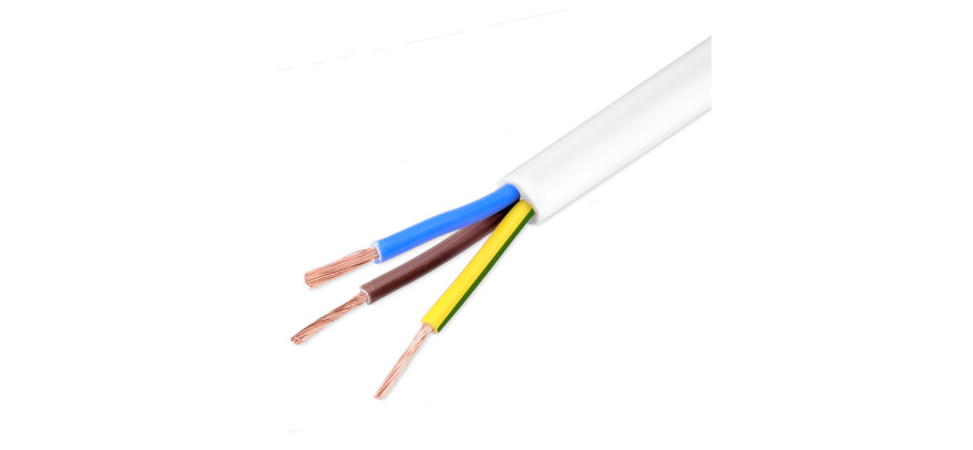 3183Y 0.75 mm² 3‑Core Flexible Power Cable – White 100 m | Dunasfern
