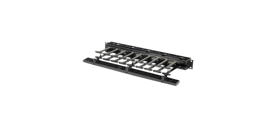 Single Side Horizontal 1U Cable Management Panel - Black