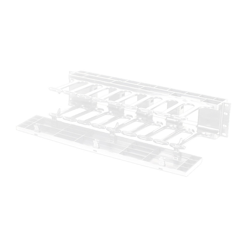 Single Sided Horizontal 2U Cable Management Panel - White