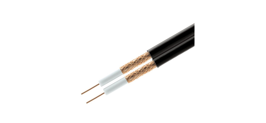 CT100 Shotgun 75 Ω Twin Coaxial Cable – 100 m Black | Dunasfern