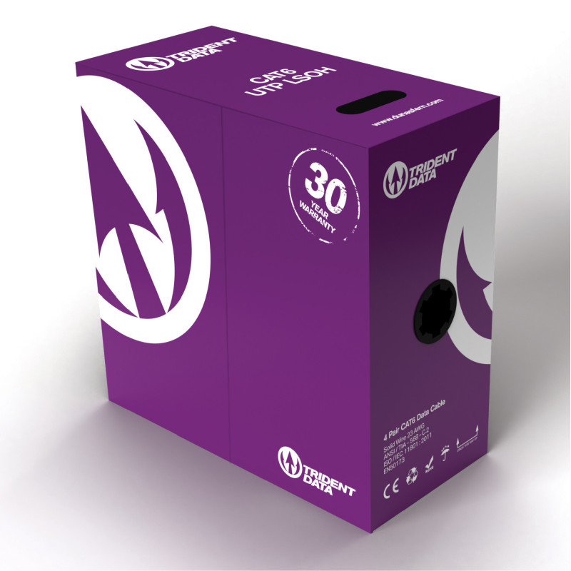 Trident Data Cat5e UTP LSZH Cable – 305 m Violet | Dunasfern