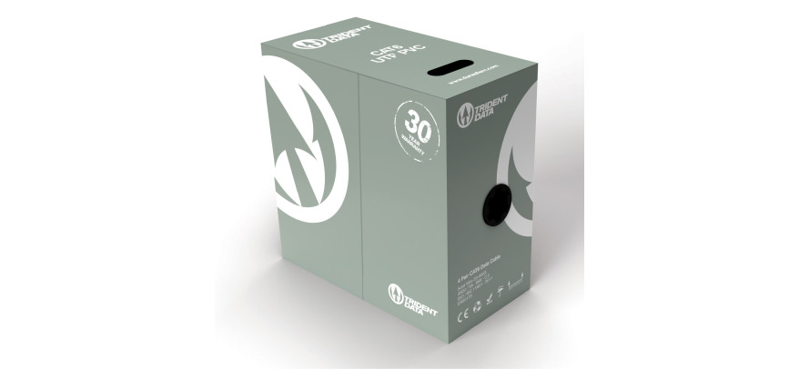 Trident Data Cat5e FTP PVC Cable – 305 m Grey | Dunasfern