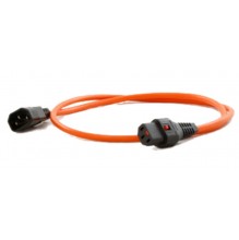 IEC Lock C13 to IEC C14 1m Orange