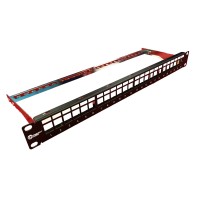 Trident Cat6a 1U 24 Port FTP Unloaded Panel