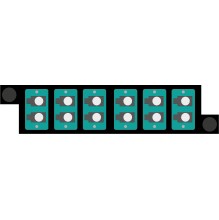 HDFP Adapter Panel, 12 Fibre, LC Duplex, Aqua, OM3