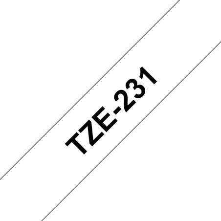 Brother Gloss Tape 12mm Black on White