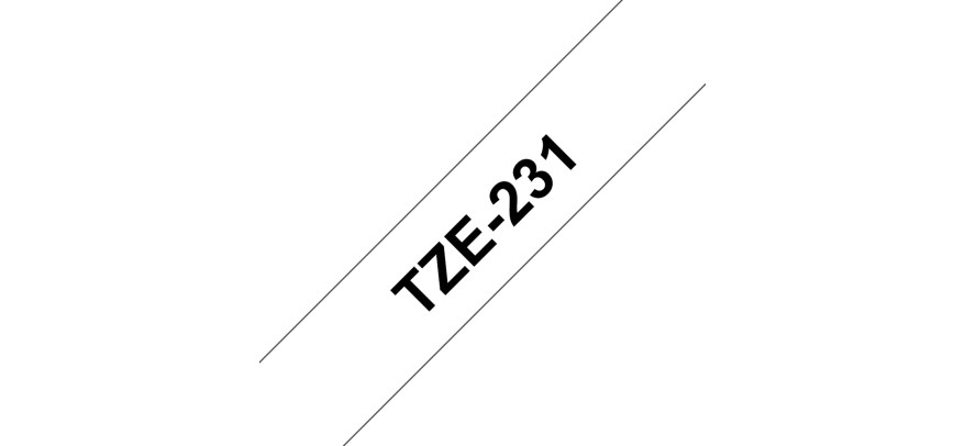 Brother Gloss Tape 12mm Black on White
