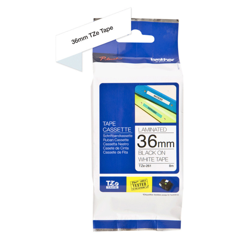 Brother Gloss Tape 36mm Black on White