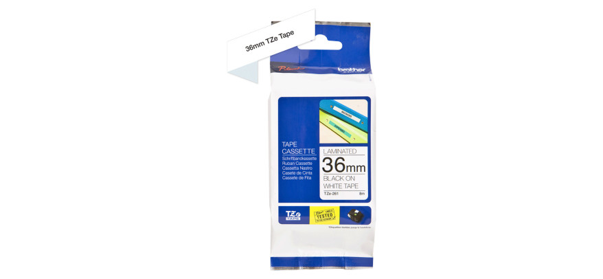 Brother Gloss Tape 36mm Black on White