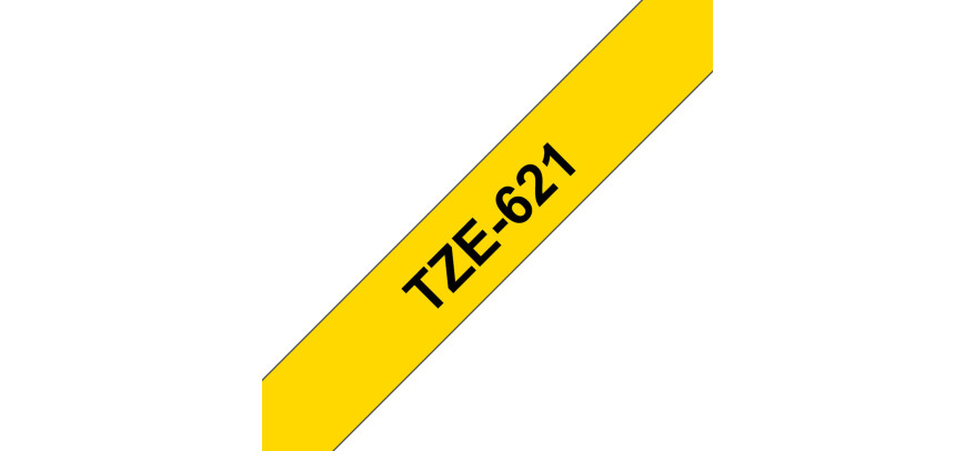 Brother Gloss Tape 9mm Black on Yellow