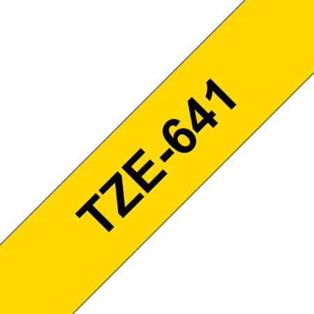 Brother Gloss Tape 18mm Black on Yellow