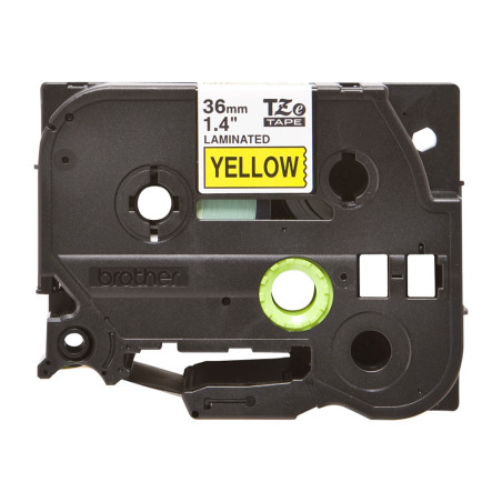 Brother Gloss Tape 36mm Black on Yellow
