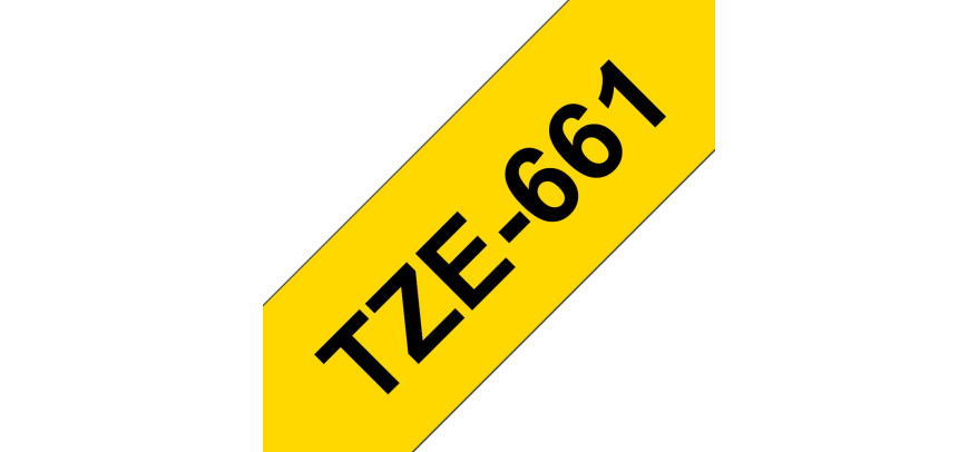 Brother Gloss Tape 36mm Black on Yellow