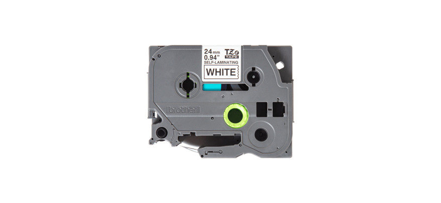 Brother Pro Self Laminating Tape Black on White, 24mm