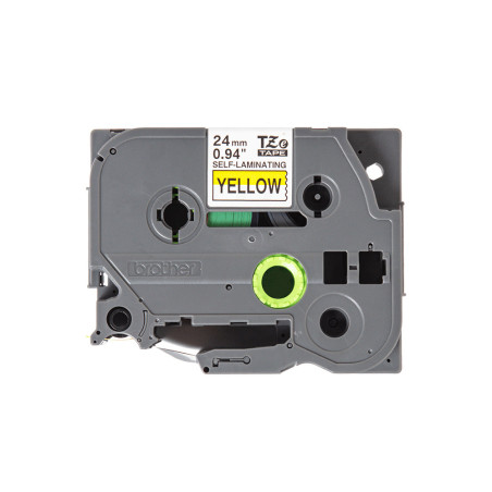 Brother Pro Self Laminating Tape Black on Yellow, 24mm