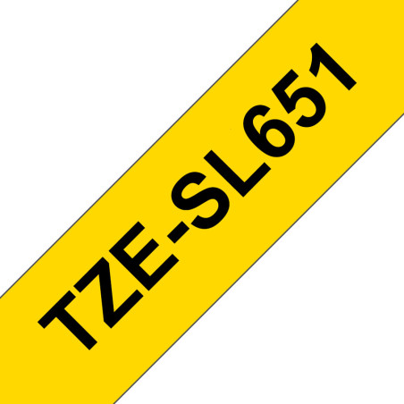 Brother Pro Self Laminating Tape Black on Yellow, 24mm
