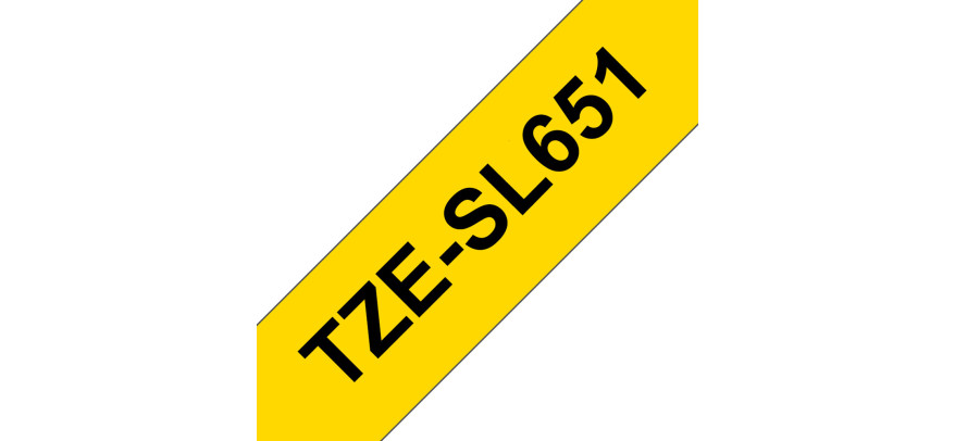 Brother Pro Self Laminating Tape Black on Yellow, 24mm