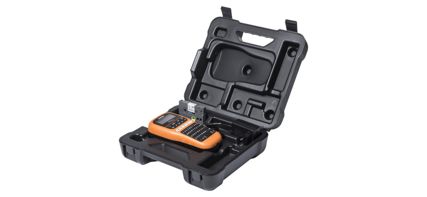 Brother Label Printer that prints up to 12mm width, c/w hard carry case, tape and mains adaptor