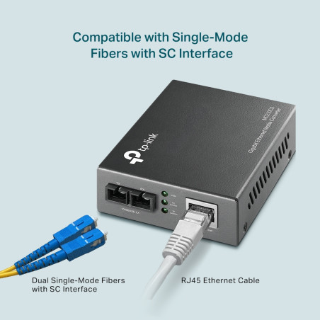 TP-Link 10/100/1000Base-T to 1000Base-FX (SC) Singlemode Gigabit Converter up to 15km