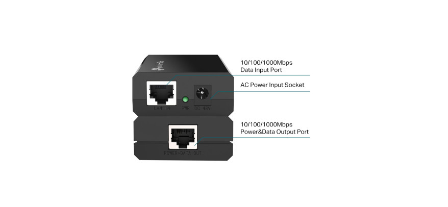 TP-Link PoE Injector 2 Port Gigabit 15w complies with IEEE 802.3af Standard & POE
