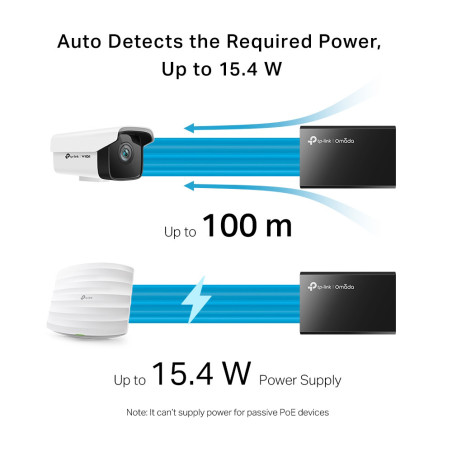 TP-Link PoE Injector 2 Port Gigabit 15w complies with IEEE 802.3af Standard & POE
