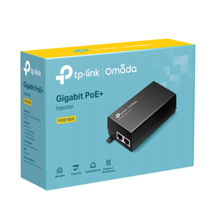 TP-Link PoE Injector 2 Port Gigabit 30w complies with IEEE 802.3af Standard & POE