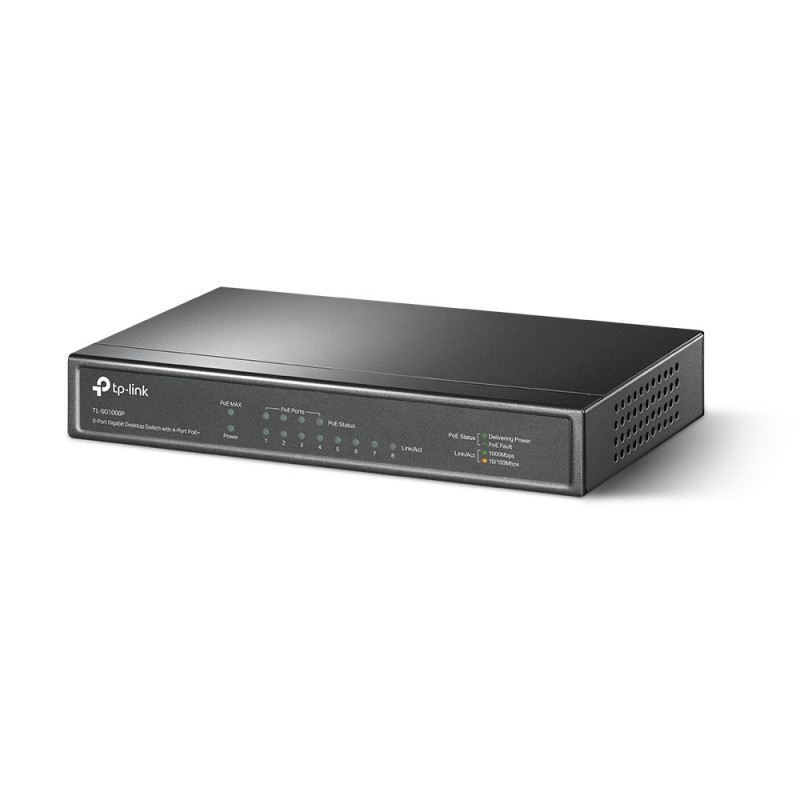 TP-Link 8 Port 10/100/1000Mbps Desktop Gigabit Switch (4 port POE)
