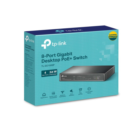 TP-Link 8 Port 10/100/1000Mbps Desktop Gigabit Switch (4 port POE)