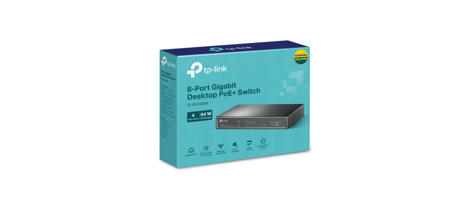TP-Link 8 Port 10/100/1000Mbps Desktop Gigabit Switch (4 port POE)