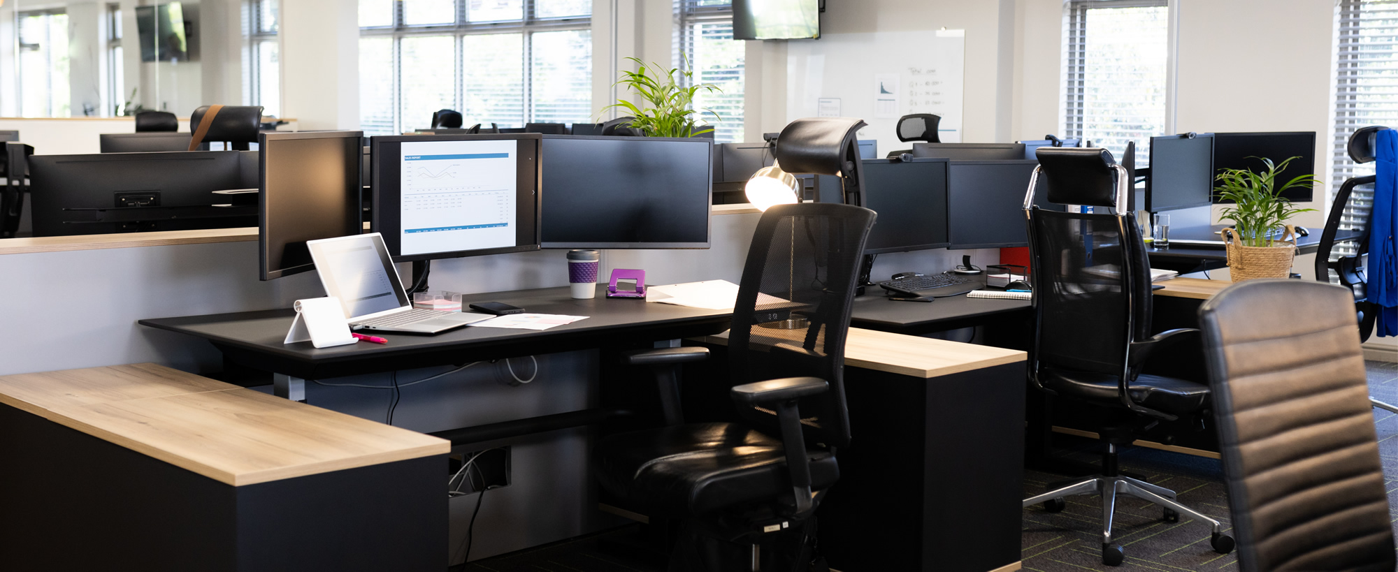 Office with desks and computers