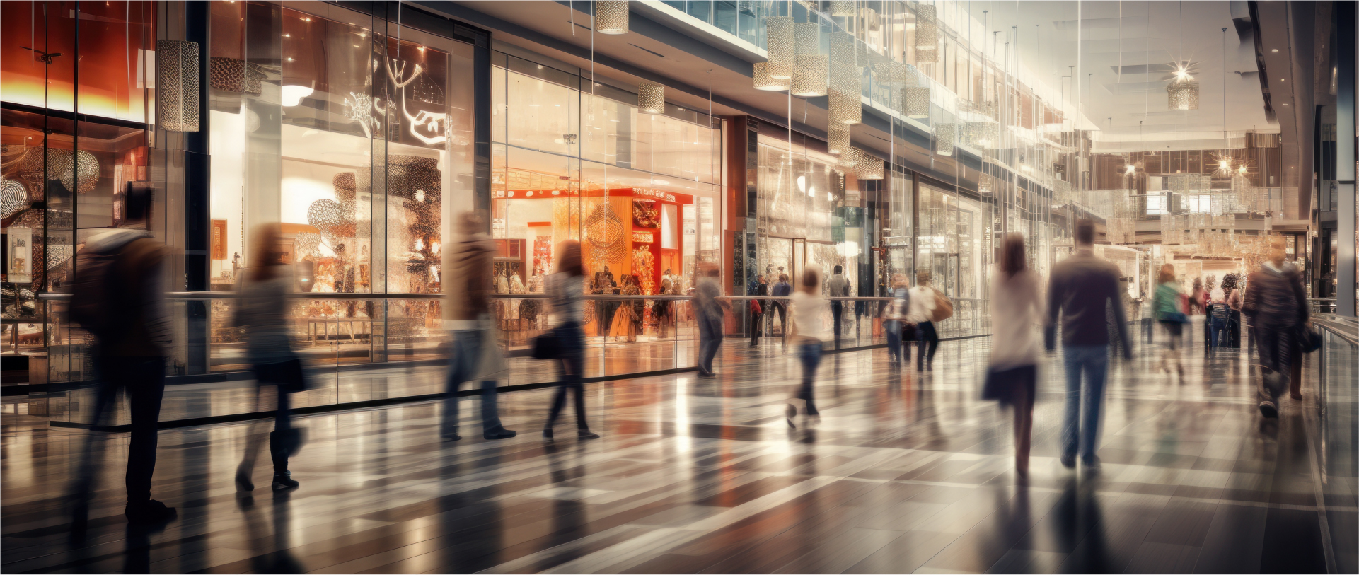 People walking round a shopping centre