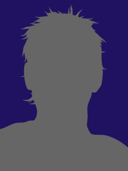 Male silhouette on blue background